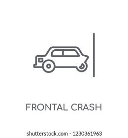 Frontal crash linear icon. Modern outline Frontal crash logo concept on white background from Insurance collection. Suitable for use on web apps, mobile apps and print media.