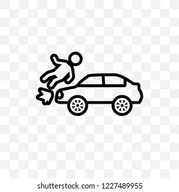 Frontal crash vector linear icon isolated on transparent background, Frontal crash transparency concept can be used for web and mobile