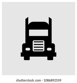 Frontal truck sign icon in trendy flat style isolated on grey background, modern symbol vector illustration for web