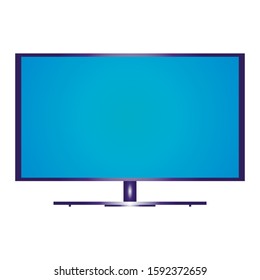 frontal view of widescreen lcd monitor on white background.