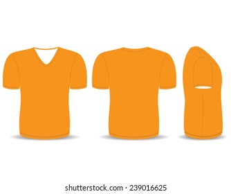 Front,back and side views of blank t-shirt
