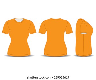 Front,back and side views of blank t-shirt