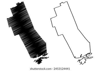 Frontenac County (Canada, Ontario Province, North America) map vector illustration, scribble sketch Frontenac map