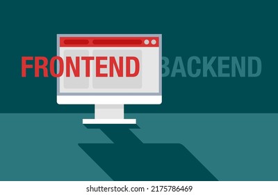 Frontend and Backend software and websites Development concept. Flat vector illustration