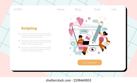 Frontend Development Web Banner Landing Page Stock Vector (Royalty Free ...