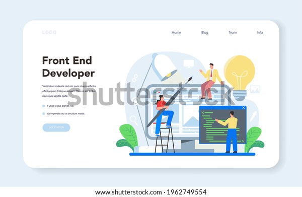 Frontend Development Web Banner Landing Page Stock Vector (Royalty Free ...