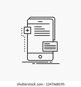 frontend, interface, mobile, phone, developer Line Icon. Vector isolated illustration