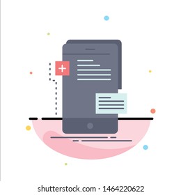 frontend, interface, mobile, phone, developer Flat Color Icon Vector. Vector Icon Template background