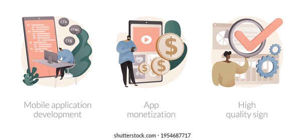 Frontend software abstract concept vector illustrations.
