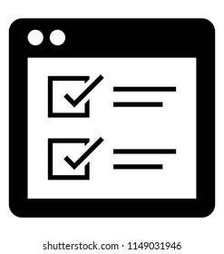 
Frontend of a website with checkboxes showcasing checklist browser icon
