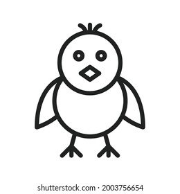 Front-Facing Baby Chick icon vector image. Can also be used for Carnival. Suitable for mobile apps, web apps and print media.