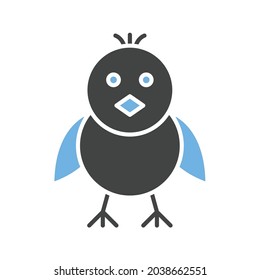 Front-Facing Baby Chick icon vector image. Can also be used for Carnival. Suitable for mobile apps, web apps and print media.