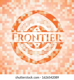 Frontier abstract orange mosaic emblem