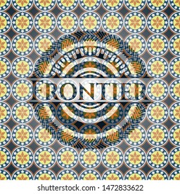 Frontier arabesque emblem background. arabic decoration.