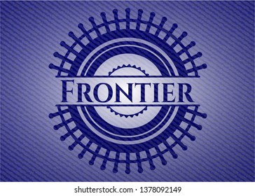 Frontier badge with jean texture