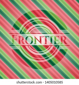 Frontier christmas style badge. Vector Illustration. Detailed.