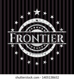 Frontier silvery badge or emblem. Vector Illustration. Mosaic.