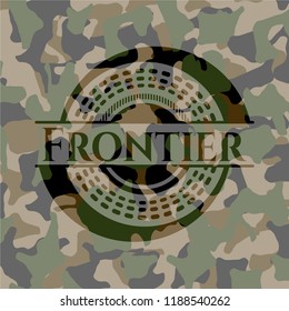 Frontier written on a camouflage texture