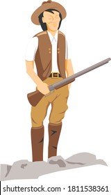 Frontiersman Character. Vector File Isolated From White Background