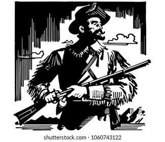 Frontiersman - Retro Clip Art Illustration