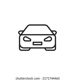 Frontline icon car. Simple line style sign symbol. Auto, view, sport, race, transportation concept. Vector illustration isolated on a white background