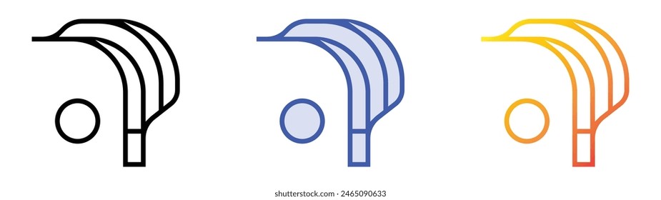 icono de fronton. Diseño de estilo de relleno lineal, azul y degradado aislado sobre fondo blanco