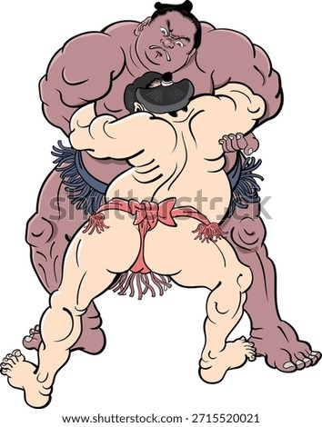 A front-on illustration of sumo.