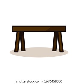 Front-side of old wooden table