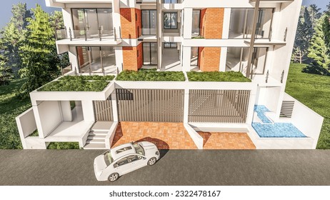 The front-sky view of house image.