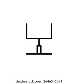 A front-view outline of an American football goalpost. A simple vector for sports, scoring, and field goals.