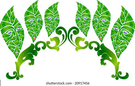 Froristic abstract design element