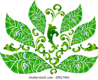 Froristic abstract design element