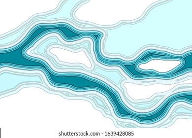 Frosen river in the ice aerial view vector illustration