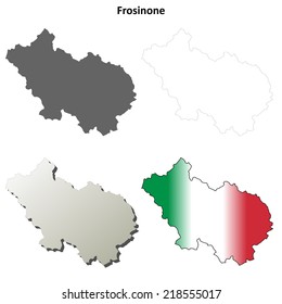 Frosinone blank detailed outline map set