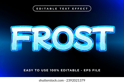 Frost 3d text effect, editable text fot template headline