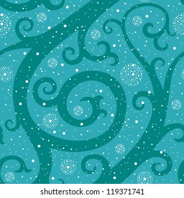 Frost Ans Snow Seamless Pattern