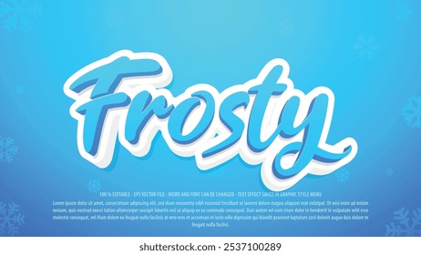 Frost editable 3d text effect template use for logo and business brand