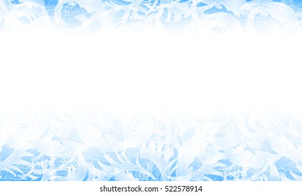 Frost glass pattern. Winter blue background. Vector christmas illustration.