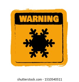 frost hazard sign. Vector warning icon. 