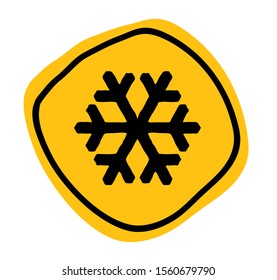 frost hazard sign. Vector warning icon. 