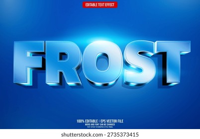 Frost ice 3D editable text effect
