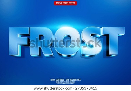 Frost ice 3D editable text effect
