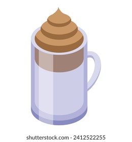 Frost ice coffee icon isometric vector. Dalgona drink. Restaurant cocktail