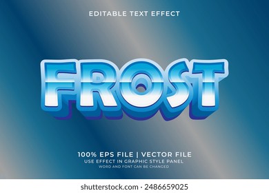 Frost Ice Text effect editable vector