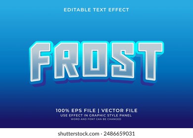 Frost Ice Text effect editable vector