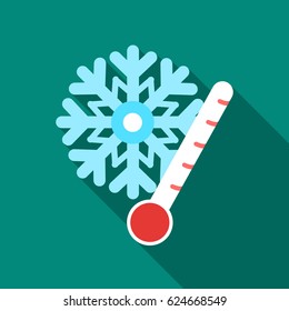 Frost icon in flate style isolated on white background. Weather symbol stock vector illustration.