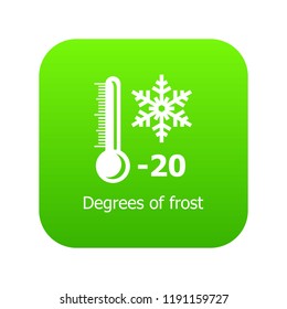Frost icon green vector isolated on white background