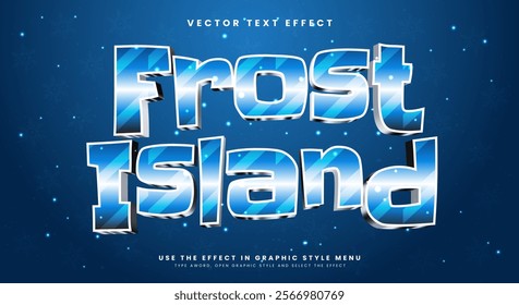 Frost Island 3d editable text effect template Suitable for snow theme