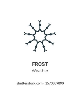Frost outline vector icon. Thin line black frost icon, flat vector simple element illustration from editable weather concept isolated on white background