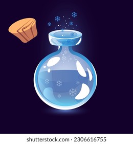 frost potion with snowflakes cold mix corked